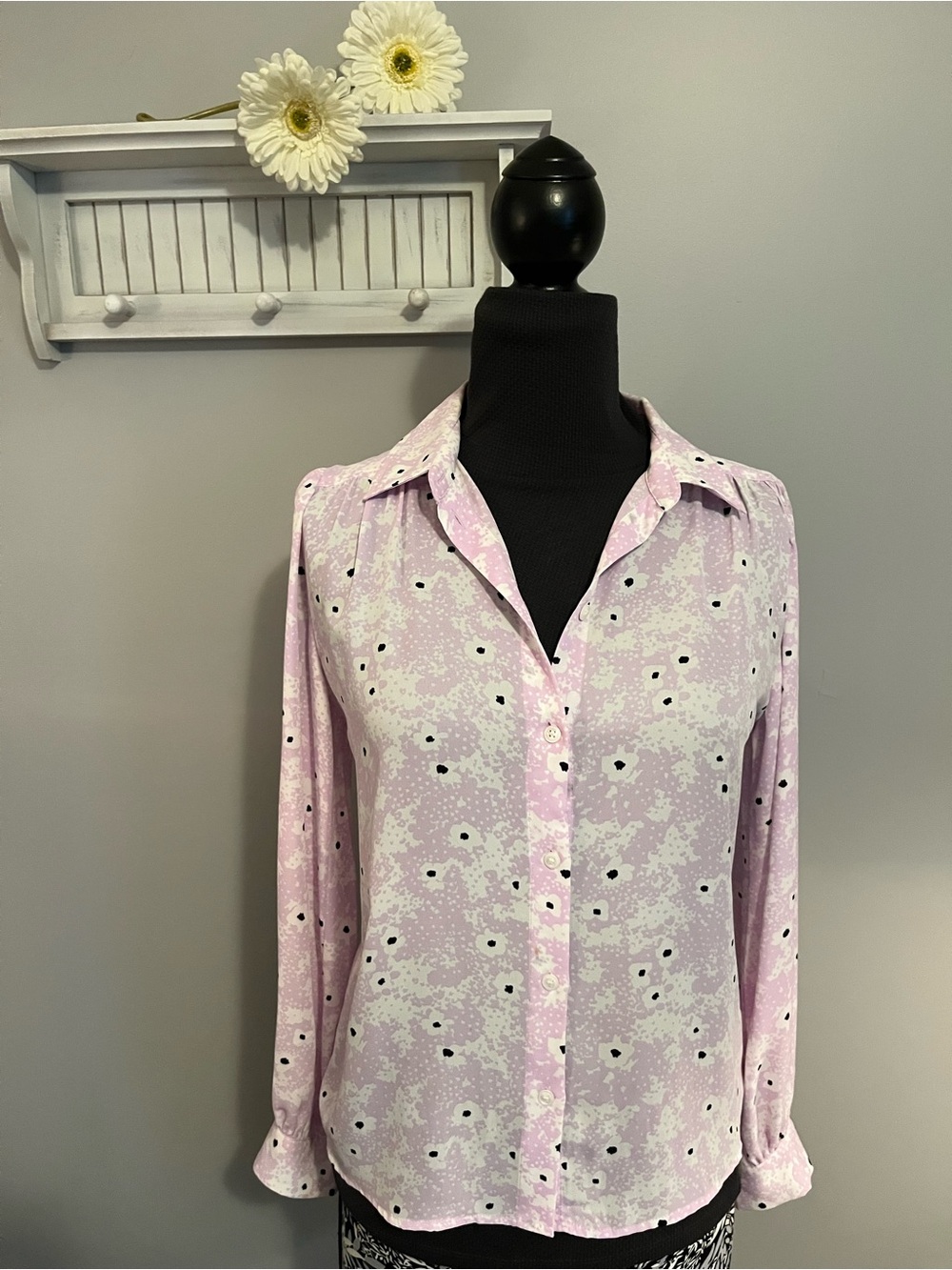 Ann Taylor Factory Lilac and White Floral Top